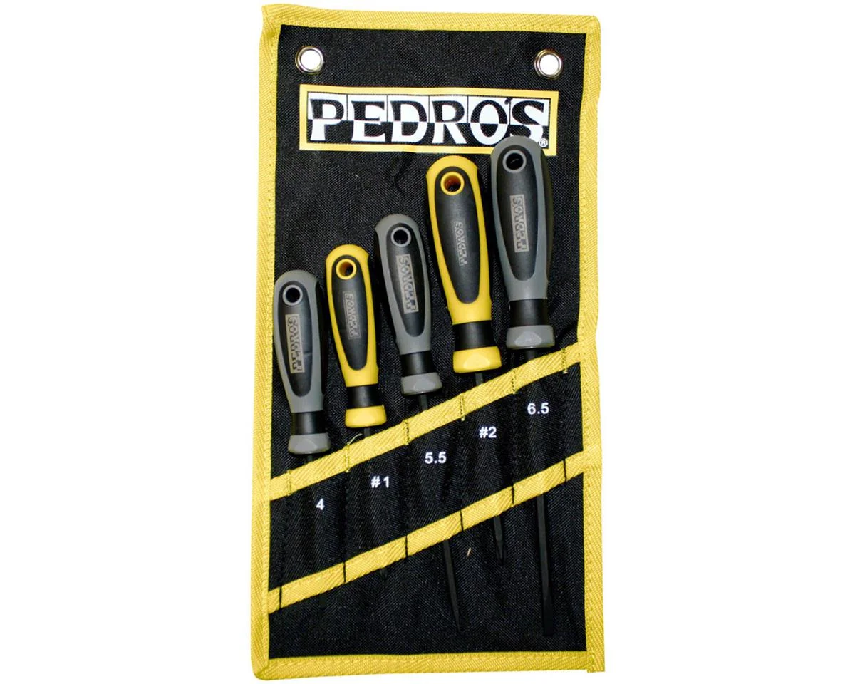Pedro's Bicycle Screwdriver Set w/ Pouch (Black/Yellow) (Set of 5)